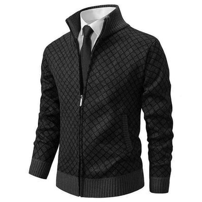 Evarno™ Suéter Masculino con Cierre Completo y Cuello Alto