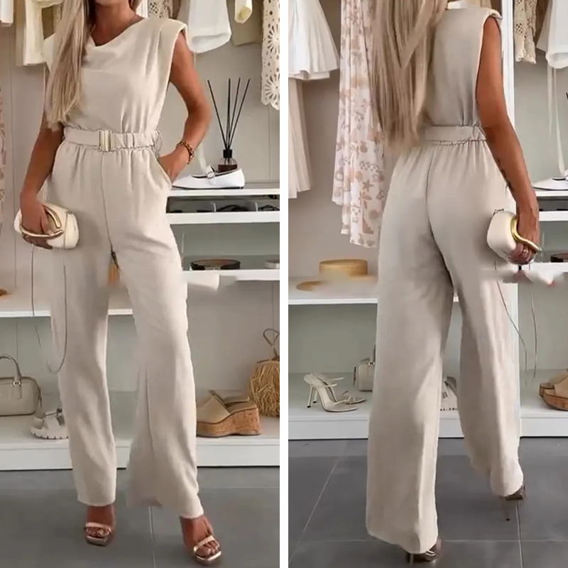 Kaia™ Mono sin mangas con escote drapeado y bolsillos