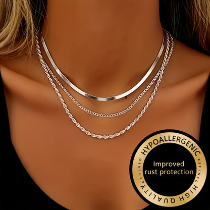 Winsley™ Collar Elegante de Tres Capas con Acabado Dorado
