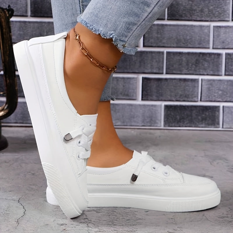 Dovella™ Zapatos Ortopédicos Blancos para Mujer con Cordones y Plantilla Suave