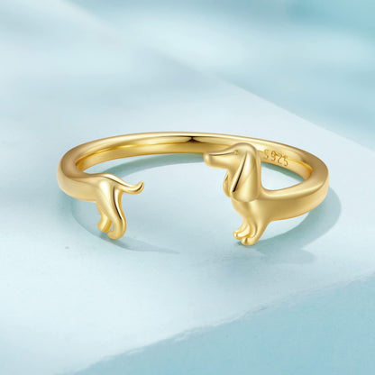 Perrira™ Anillo Minimalista de Perrito Salchicha