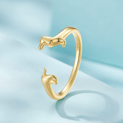 Perrira™ Anillo Minimalista de Perrito Salchicha