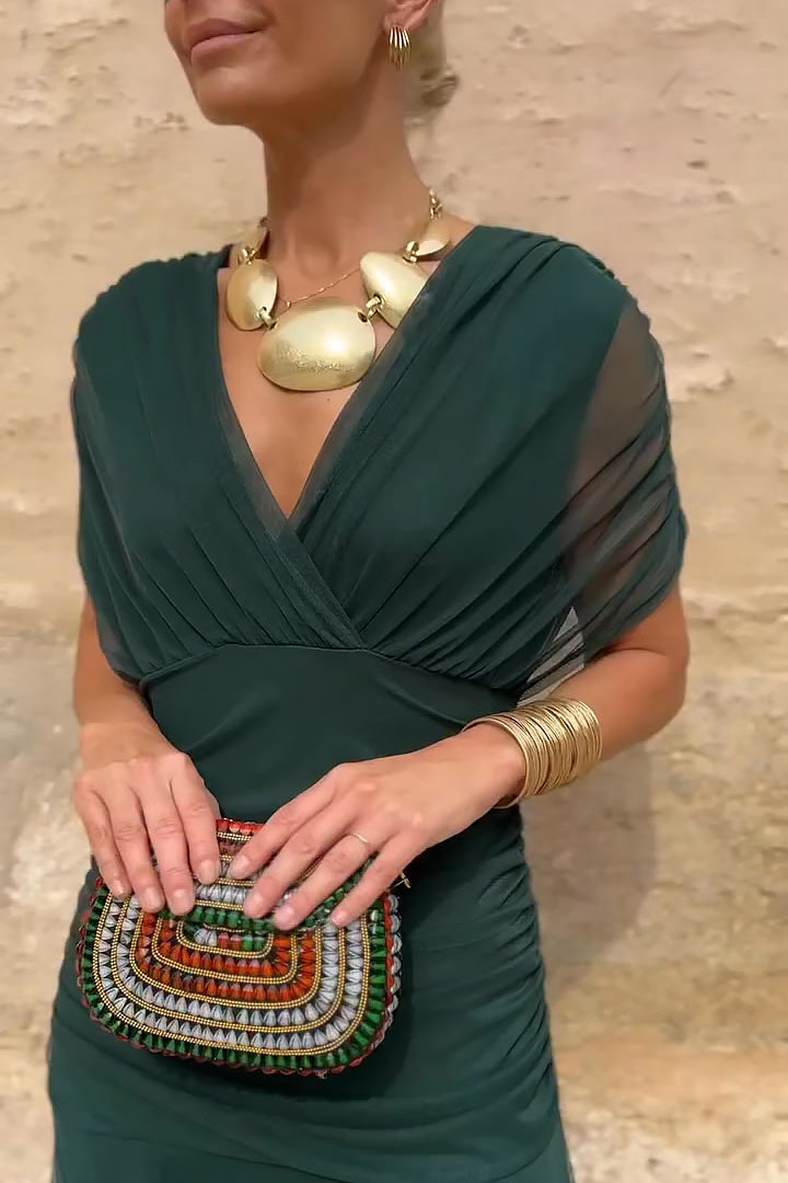 Novarente™ Vestido Maxi Elegante con Escote en V para Ocasiones Especiales