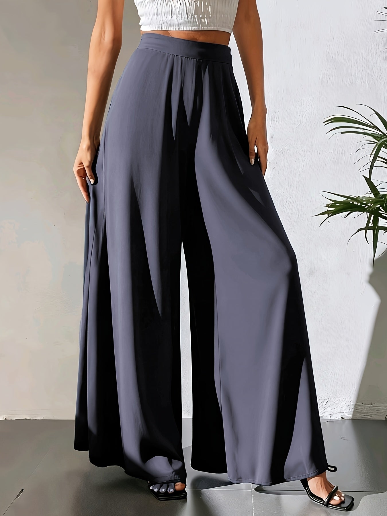 Tuvenyx | Pantalón de Pierna Ancha con Cintura Elástica y Caída Fluida
