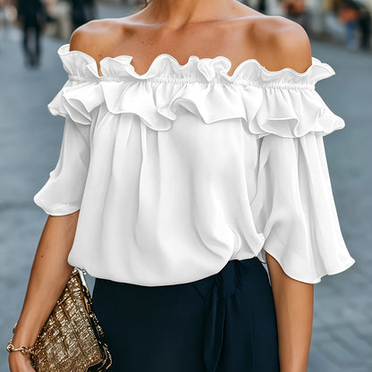 Bruvelle™ Blusa Elegante de Hombros Descubiertos con Manga Corta