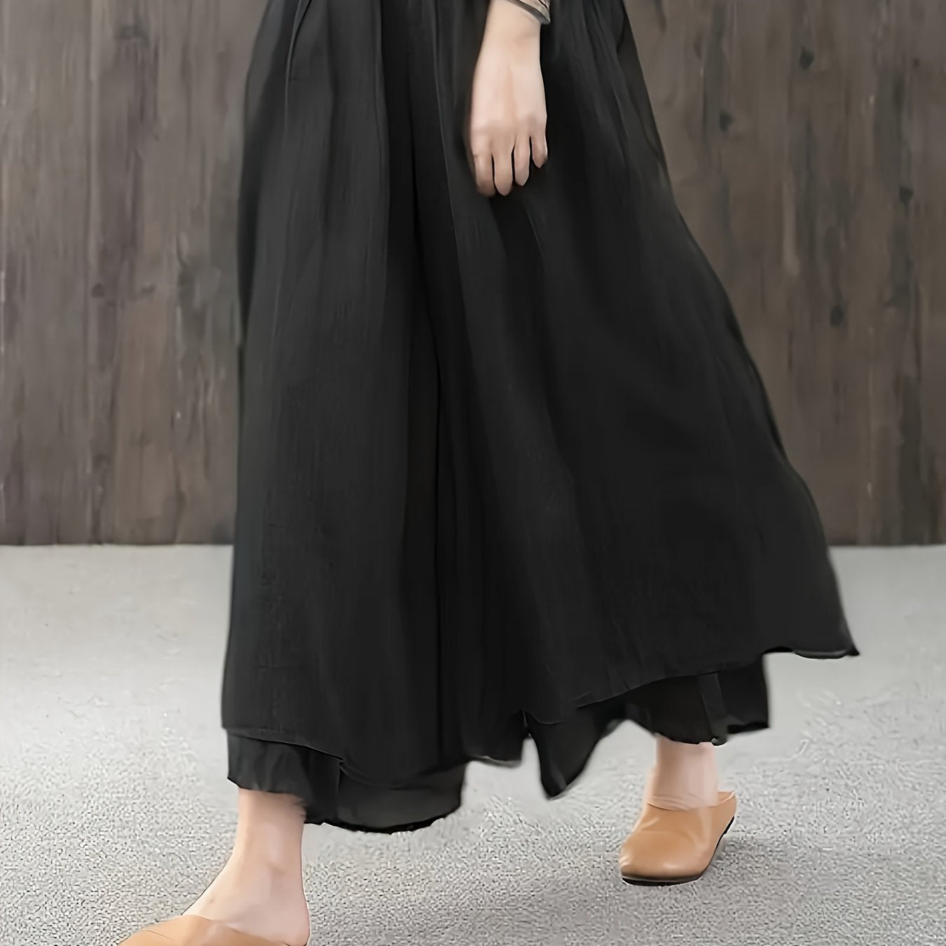 Faith | Falda Pantalón de Chifón con Pliegues de Dos Capas