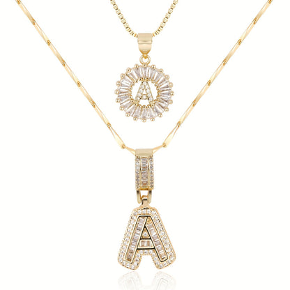 Primrose™ Collares Iniciales de Letra con Diamantes de 14k (2 piezas)