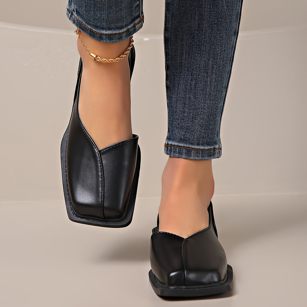 Darya™ Sandalias Elegantes de Tacón Grueso con Punta Cuadrada