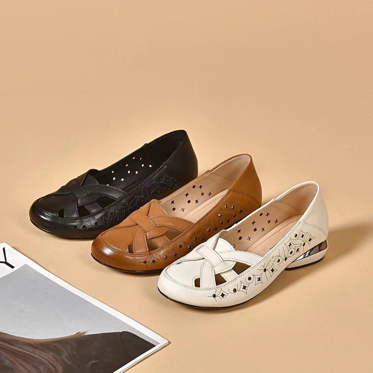 Janira™ Zapatos de Piel sin Cordones con Diseño de Cortes Modernos