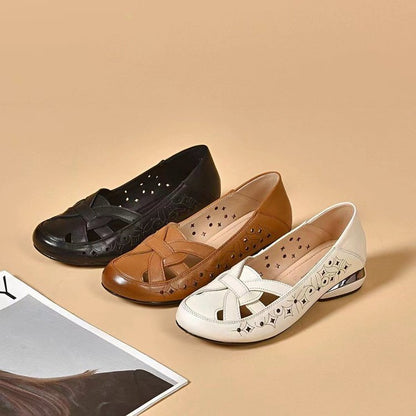 Janira™ Zapatos de Piel sin Cordones con Diseño de Cortes Modernos
