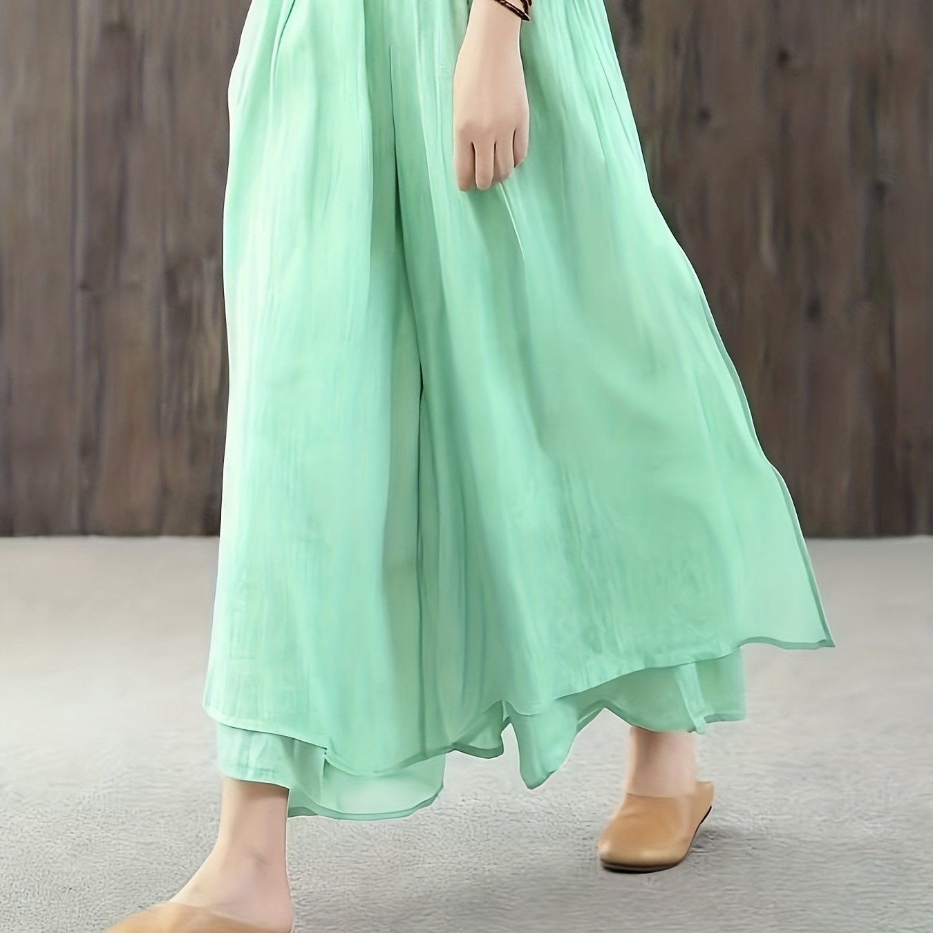 Faith | Falda Pantalón de Chifón con Pliegues de Dos Capas