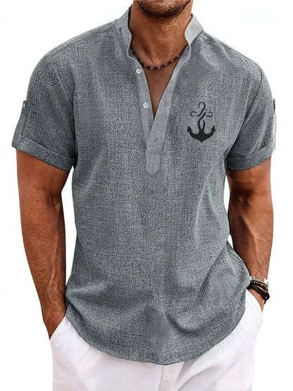 Hayes™ Camisa elegante de manga corta y cuello alto