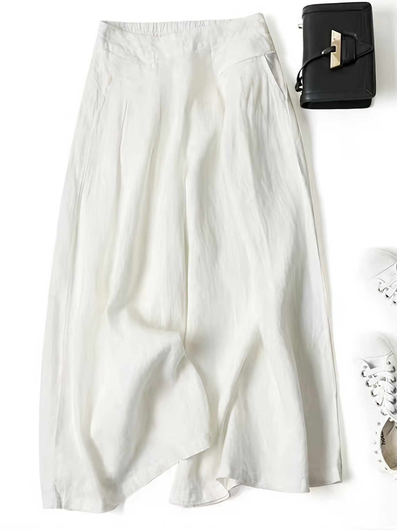 Brisae™ Pantalones de Lino de Pierna Ancha con Estilo Vintage
