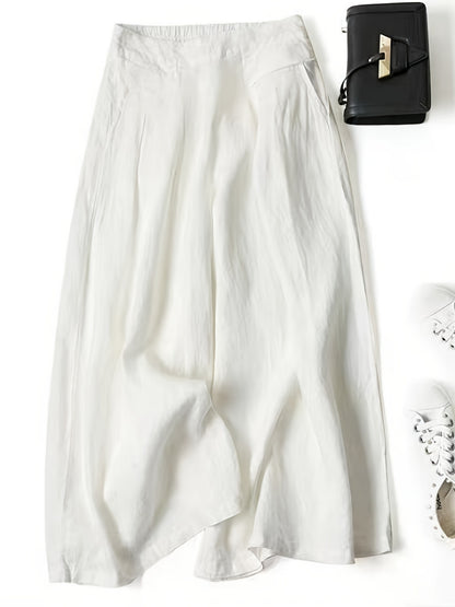 Brisae™ Pantalones de Lino de Pierna Ancha con Estilo Vintage