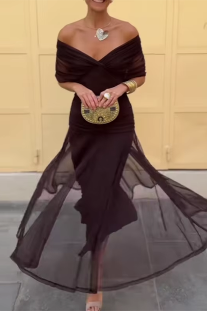 Novarente™ Vestido Maxi Elegante con Escote en V para Ocasiones Especiales