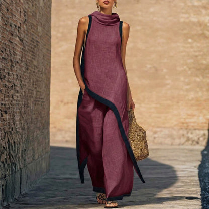 Cressa™ Conjunto Elegante de Lino con Blusa y Pantalón de Corte Relajado