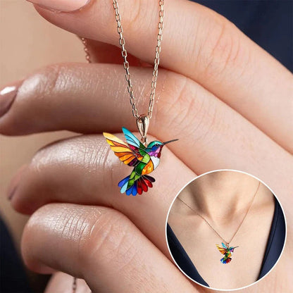 Vaila™ Collar Colibrí Arcoíris + Pendientes a juego de regalo