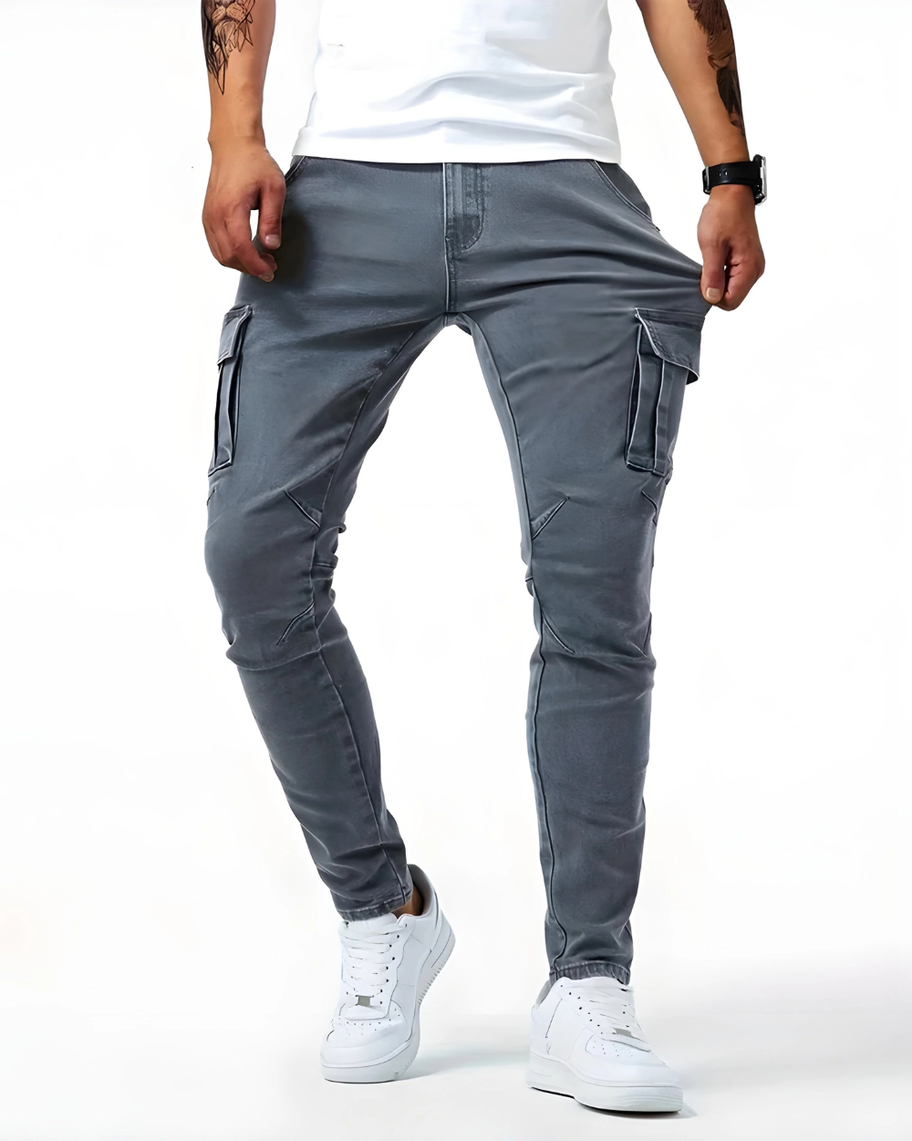 Calviero™ Pantalón Cargo Marino Ajuste Dinámico
