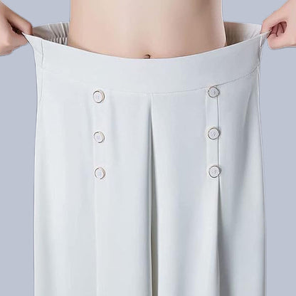 Nell™ Pantalones plisados elegantes con piernas anchas