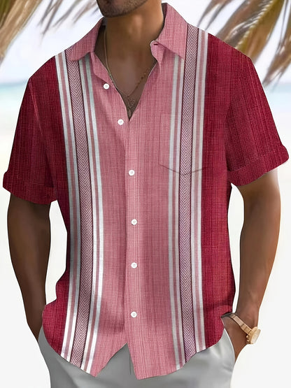 Axton | Camisa de Rayas para Hombre con Estilo Casual y Frescura Veraniega