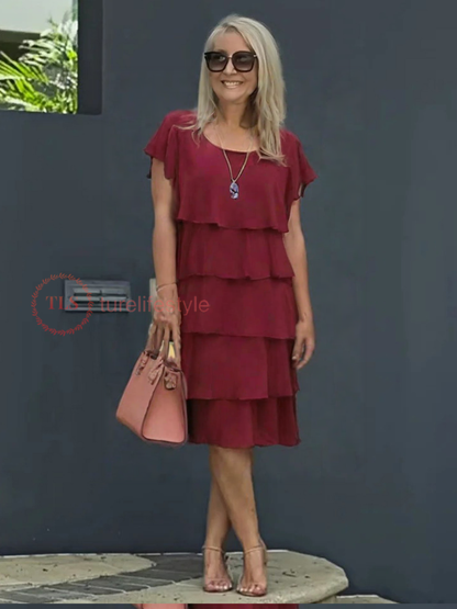Arvella™ Vestido Capa Doble de Chifón