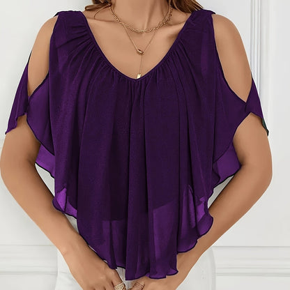 Adele | Blusa Plisada de Hombros Descubiertos con Estilo Elegant