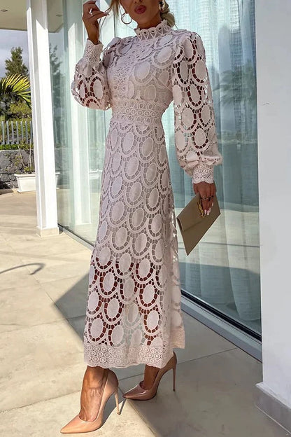 Bloom™ Vestido Midi de Fiesta con Mangas de Encaje