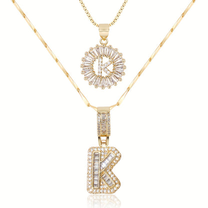Primrose™ Collares Iniciales de Letra con Diamantes de 14k (2 piezas)