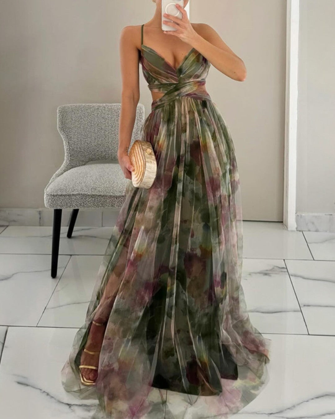 Orelavine™ Maxi Vestido Floral Encantador de Estilo Elegante