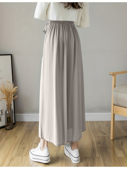 Caexine™ Pantalón de Pierna Ancha con Pliegues y Corte Elegante