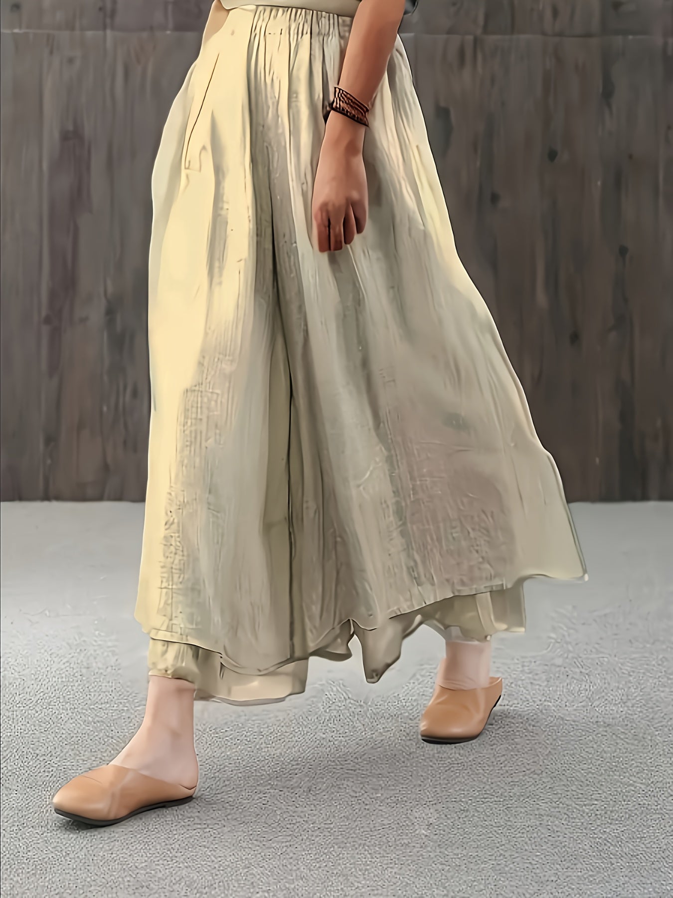 Faith | Falda Pantalón de Chifón con Pliegues de Dos Capas