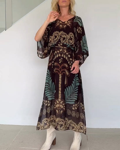 Ilia™ Vestido Maxi de Mezcla de Algodón Transpirable