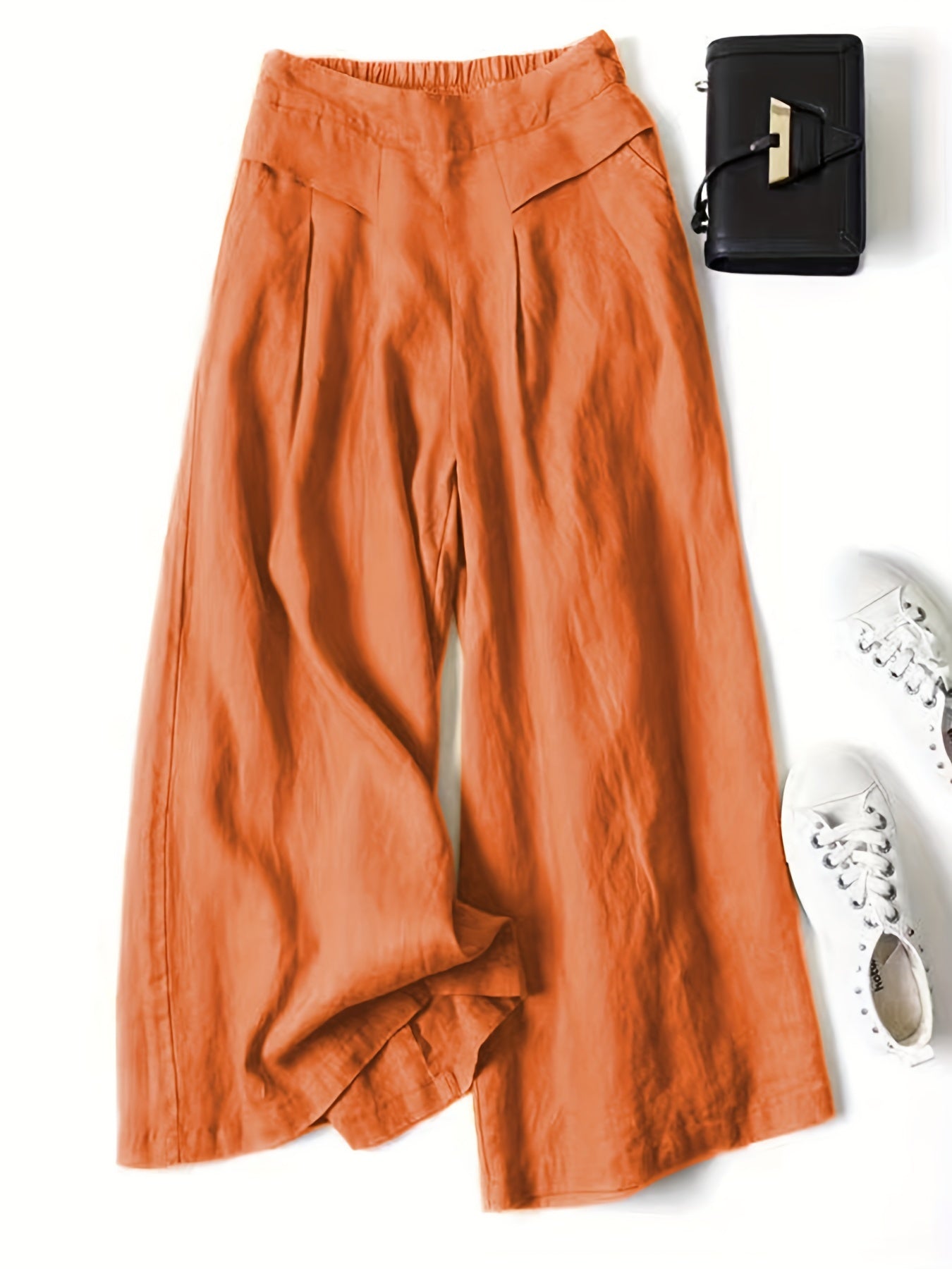 Brisae™ Pantalones de Lino de Pierna Ancha con Estilo Vintage