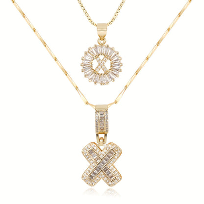 Primrose™ Collares Iniciales de Letra con Diamantes de 14k (2 piezas)