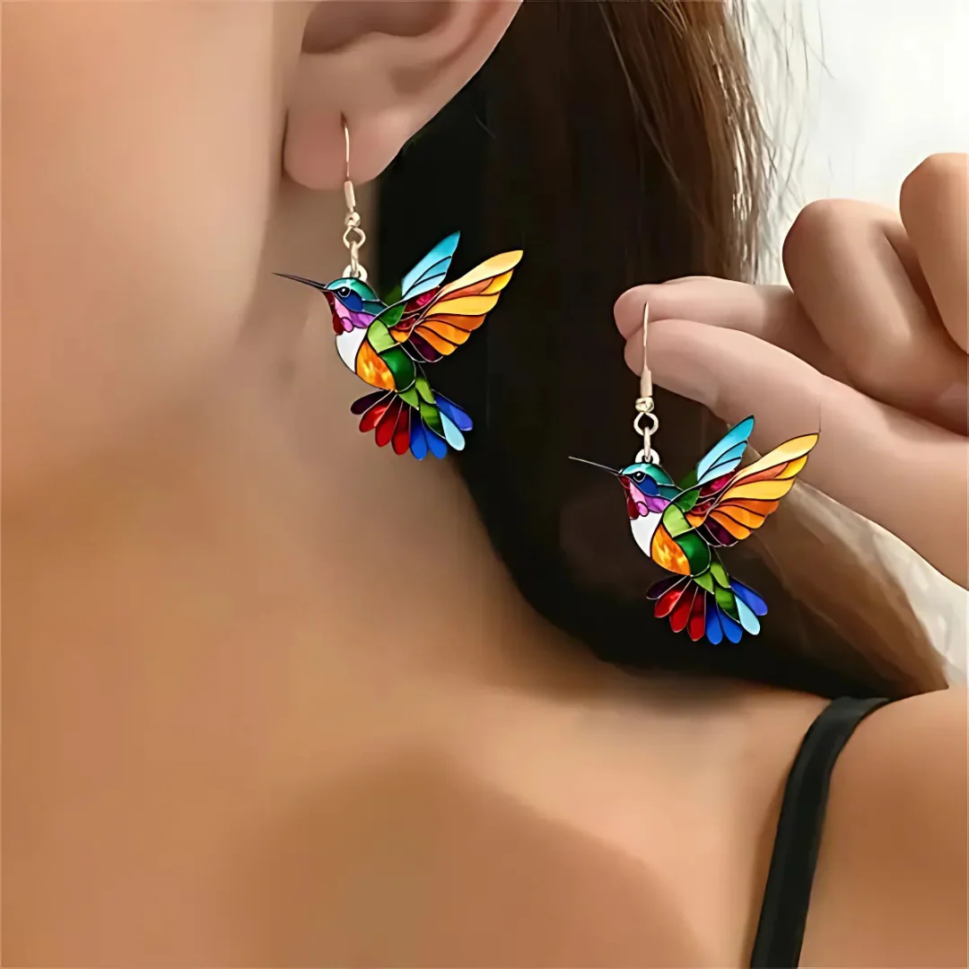 Vaila™ Collar Colibrí Arcoíris + Pendientes a juego de regalo
