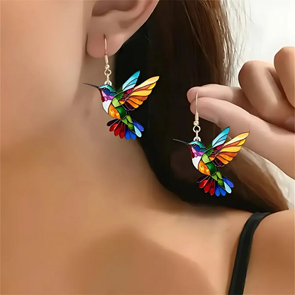 Vaila™ Collar Colibrí Arcoíris + Pendientes a juego de regalo