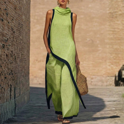 Cressa™ Conjunto Elegante de Lino con Blusa y Pantalón de Corte Relajado