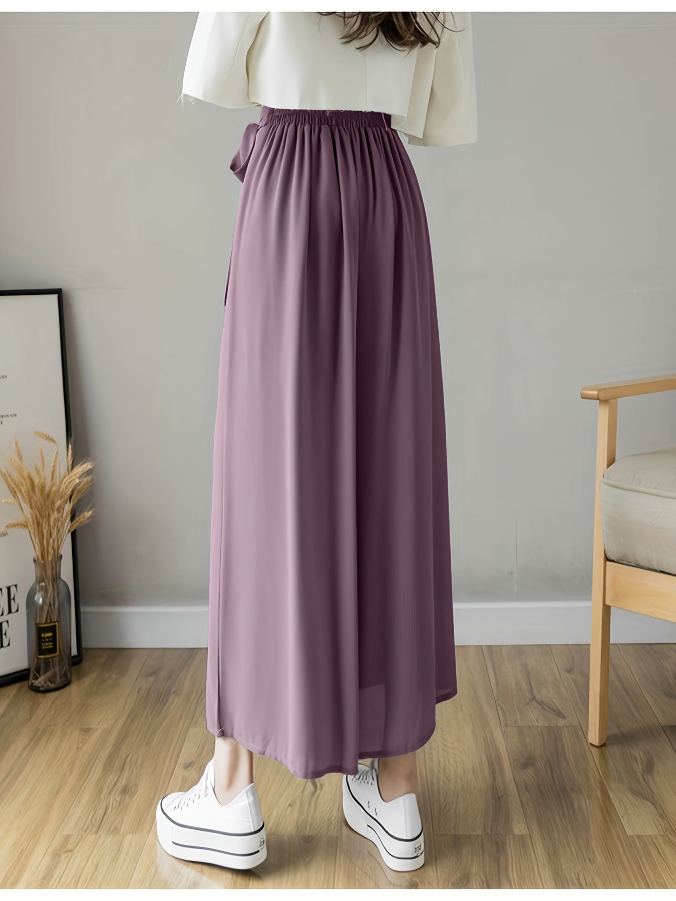 Caexine™ Pantalón de Pierna Ancha con Pliegues y Corte Elegante