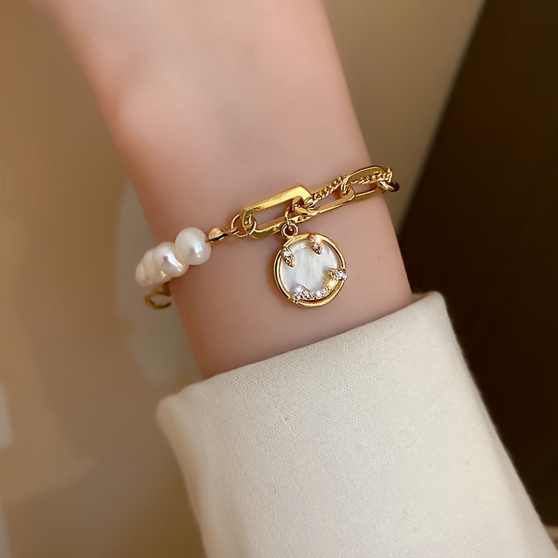 Wrenna™ Pulsera Elegante de Perlas Naturales con Estilo de Lujo