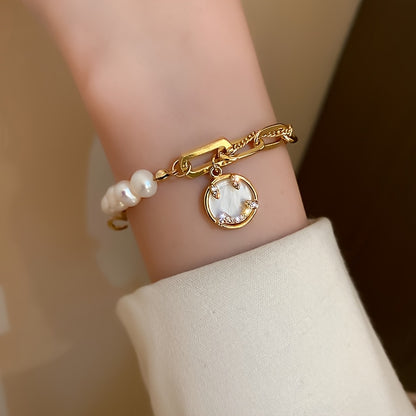 Wrenna™ Pulsera Elegante de Perlas Naturales con Estilo de Lujo