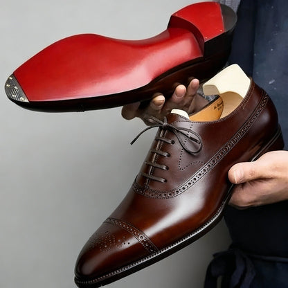 Valcero™ Zapato Oxford Brogue Clásico en Cuero