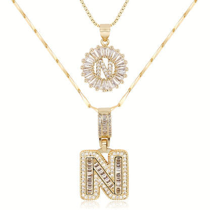 Primrose™ Collares Iniciales de Letra con Diamantes de 14k (2 piezas)