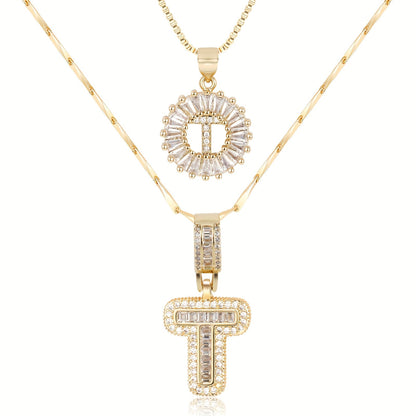 Primrose™ Collares Iniciales de Letra con Diamantes de 14k (2 piezas)