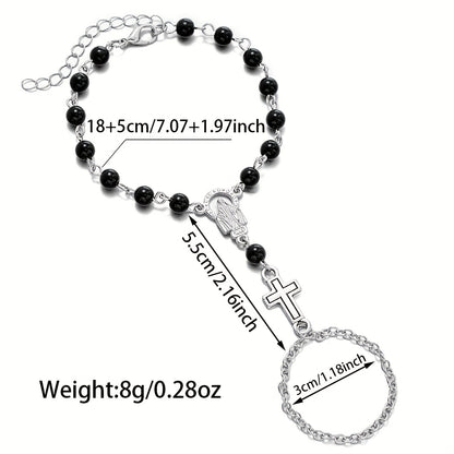 Brenton | Pulsera Rosario con Cruz de Estilo Gótico y Detalles Religiosos