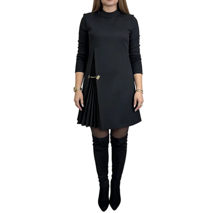 Avelune™ Vestido femenino clásico con paneles plisados elegantes