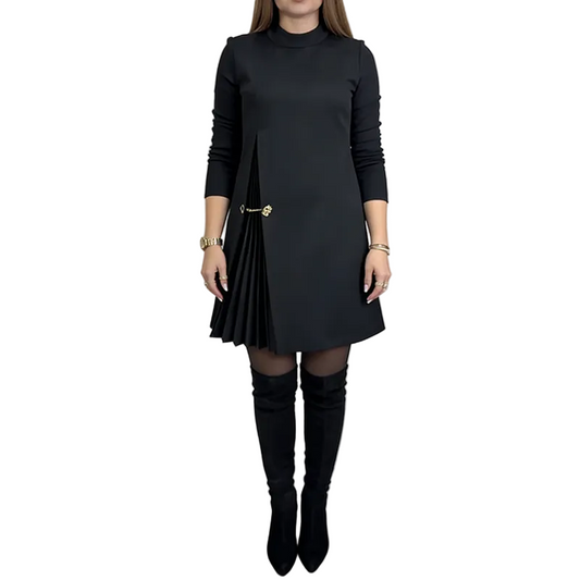 Avelune™ Vestido femenino clásico con paneles plisados elegantes