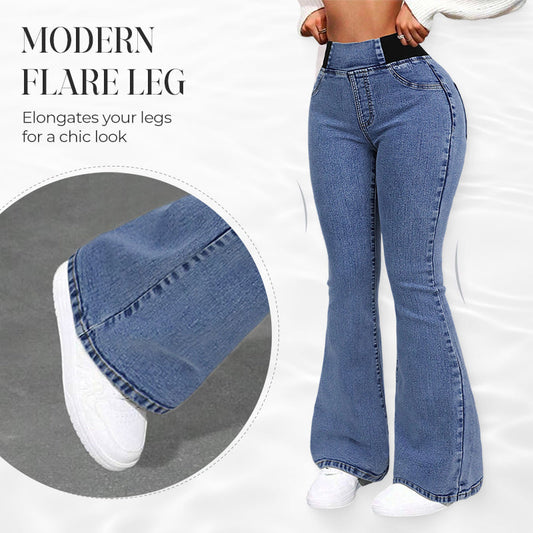 Yara™ Jeans de mujer de tiro alto con piernas elásticas