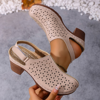 Korae™ Sandalias de Tacón con Correas Ajustables y Diseño Calado