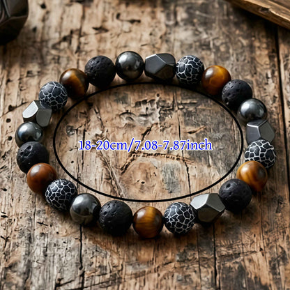 Korevane™ Pulsera Artesanal de Piedra Natural y Hematita para Hombr