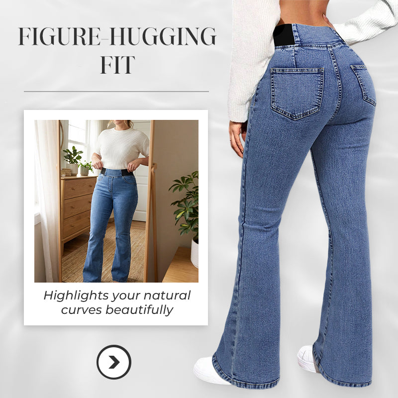 Yara™ Jeans de mujer de tiro alto con piernas elásticas